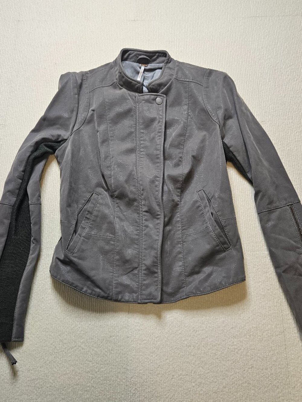 Free People gray moto-style jacket - size 4